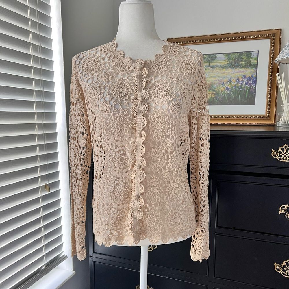 Vintage Crochet cardigan size 40